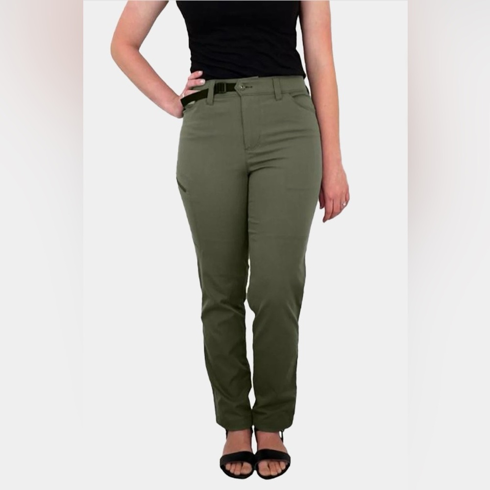 Outdoor Vitals Women’s 6 Short Olive Green Satu Pants Side Vent Hiking Adventure